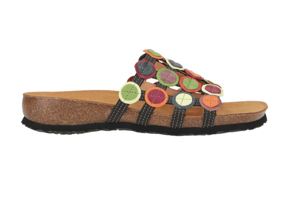 think! julia dotted slide women's | black/kombi
