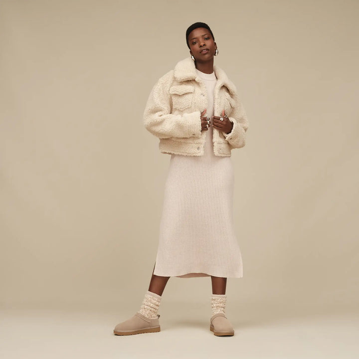 ugg  cozy chenille sock women's | cream