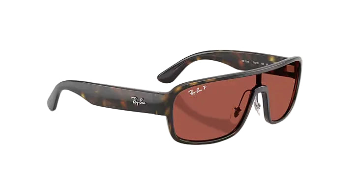 rayban rb2233 polarized s lenses sunglasses | havana w polar red urban redwood