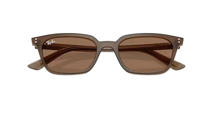 ray ban zaya bio-based sunglasses | polished transparent brown dark brown mirror gold