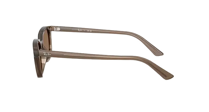 ray ban zaya bio-based sunglasses | polished transparent brown dark brown mirror gold