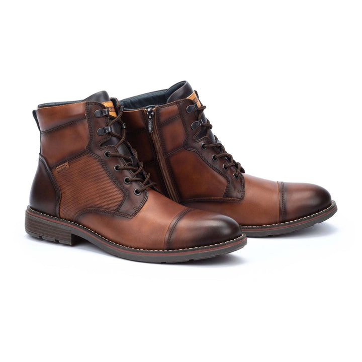 pikolinos york side zip laceup boot men's | cuero