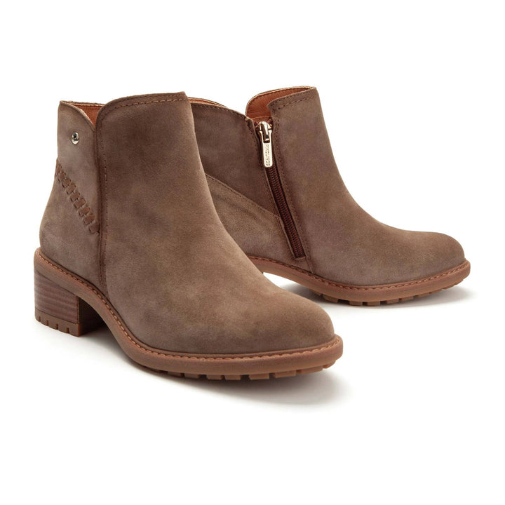 pikolinos medina mid-heel ankle boots women's | taupe