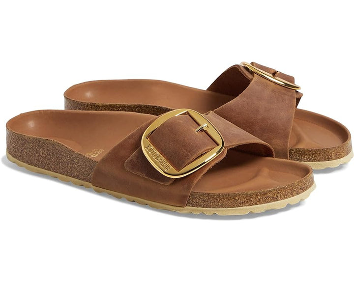 birkenstock madrid big buckle women's | cognac