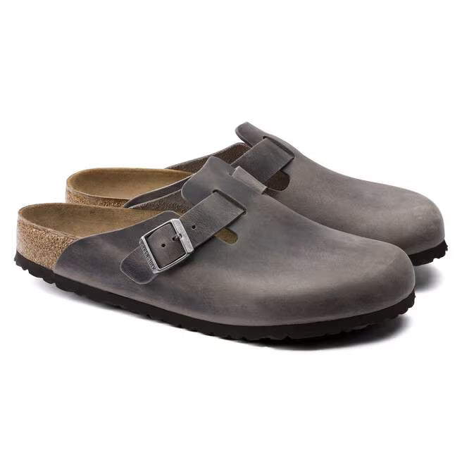 birkenstock boston soft footbed | iron oil ltr
