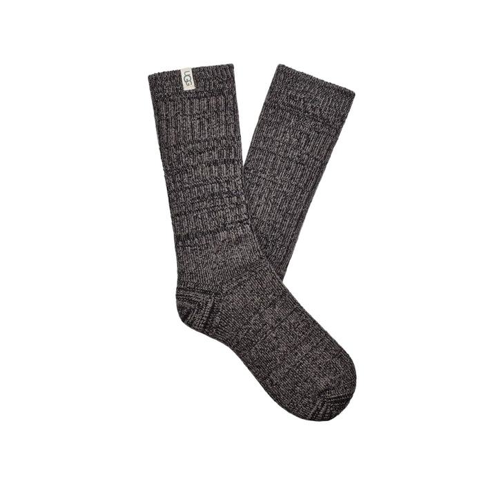 ugg rib knit slouchy crew sock women's | grey / black