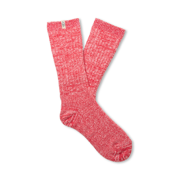 ugg rib knit slouchy crew sock women's | hibiscus pink