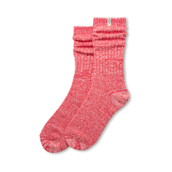 ugg rib knit slouchy crew sock women's | hibiscus pink