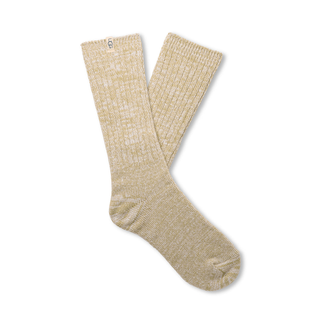 ugg rib knit slouchy crew sock women's | muted brass
