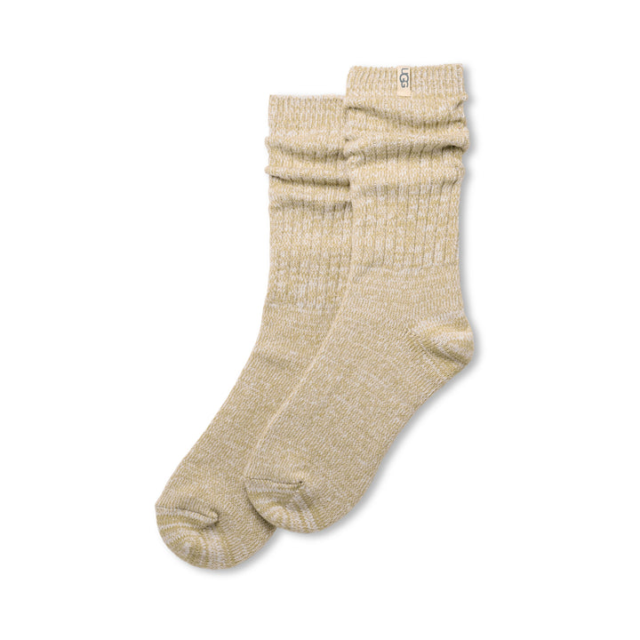 ugg rib knit slouchy crew sock women's | muted brass