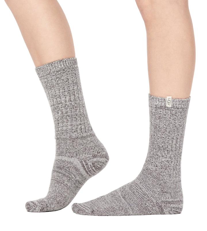 ugg rib knit slouchy crew sock women's | nightfall