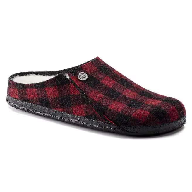 birkenstock zermatt shearling | red plaid