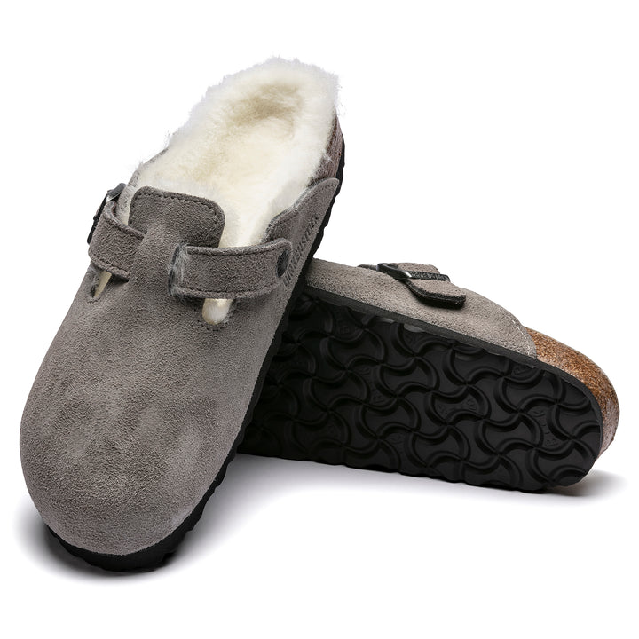 birkenstock boston shearling | stone coin natural