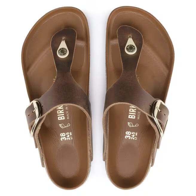 birkenstock gizeh big buckle women's | cognac