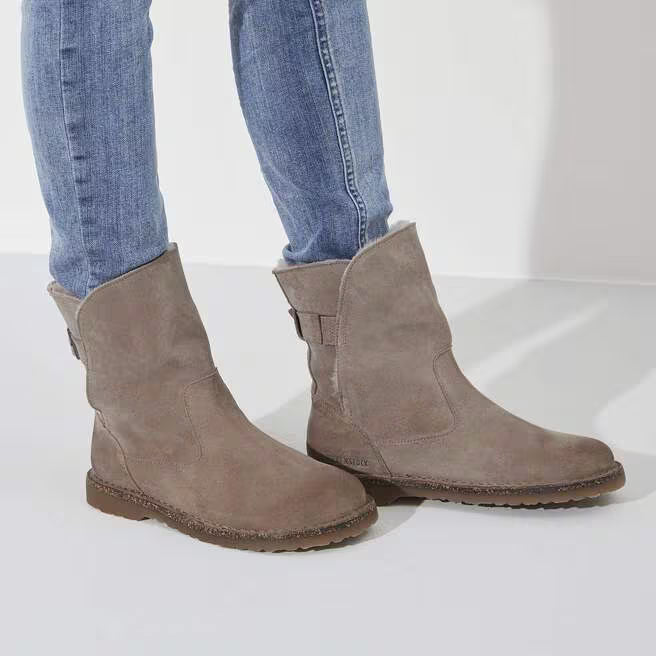 birkenstock uppsala shearling women's | gray taupe