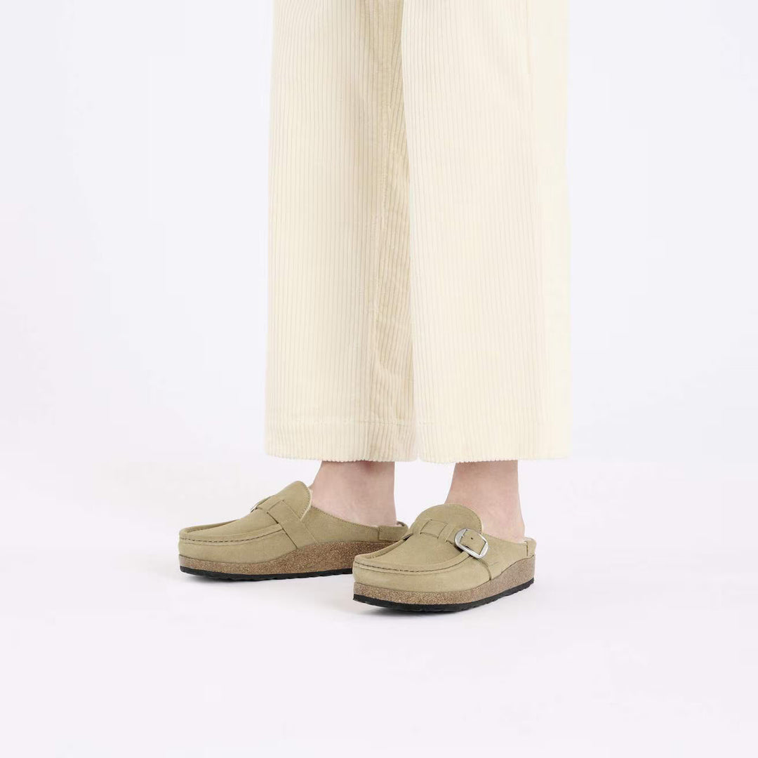 birkenstock buckley shearling narrow women's | taupe