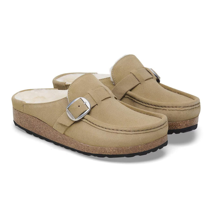 birkenstock buckley shearling narrow women's | taupe