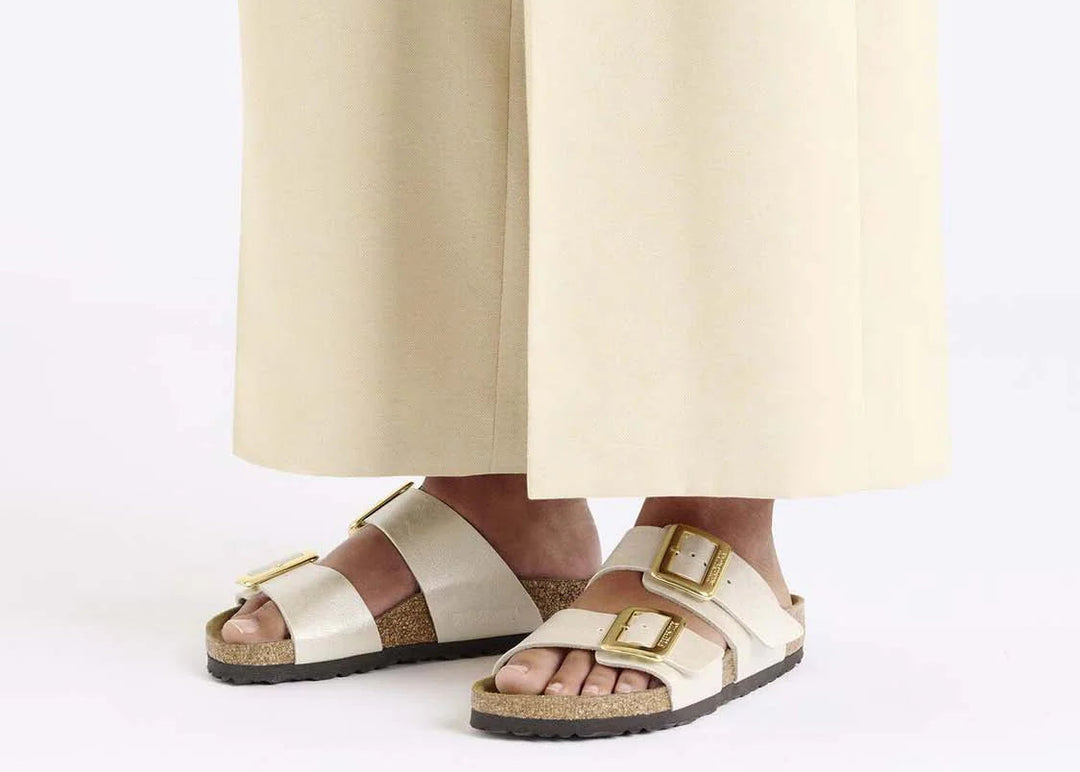 birkenstock sydney luxe buckle women's | graceful pearl white