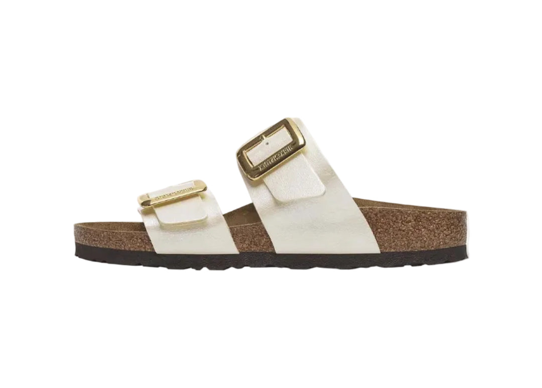 birkenstock sydney luxe buckle women's | graceful pearl white
