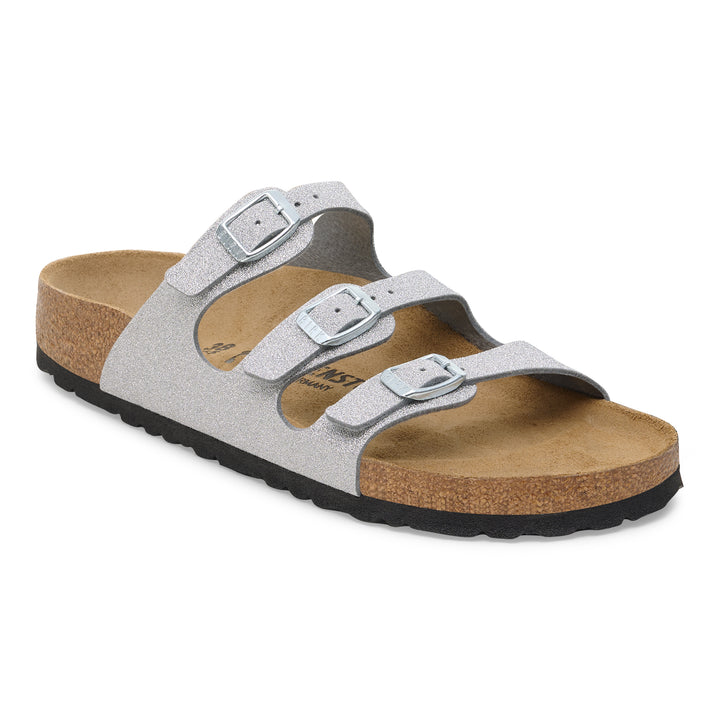 birkenstock florida women's | shiny glitter silver