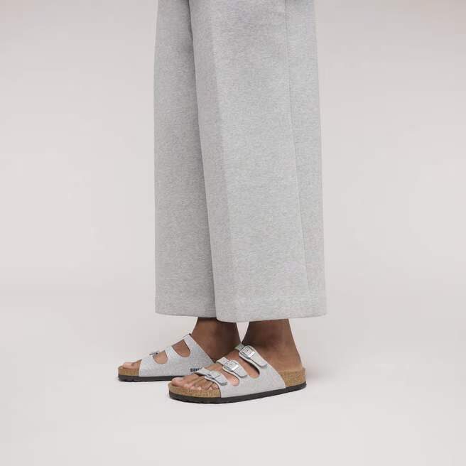 birkenstock florida women's | shiny glitter silver