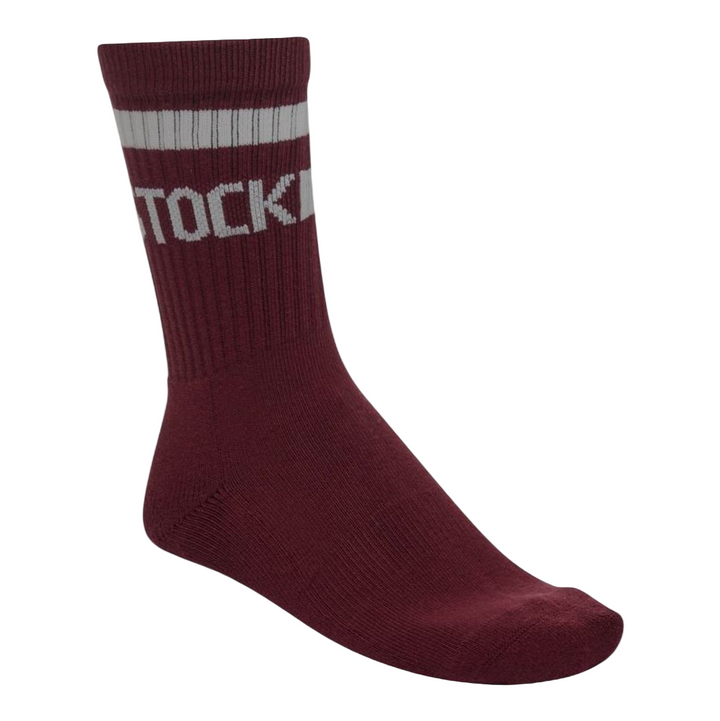 birkenstock cotton crew stripe socks | zinfandel/eggshell