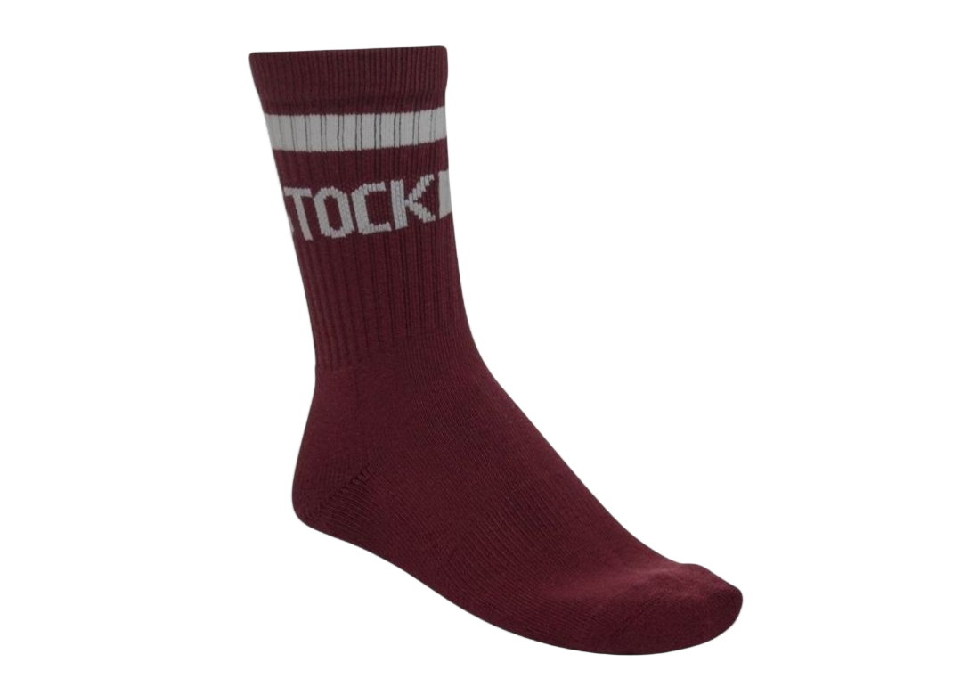 birkenstock cotton crew stripe socks | zinfandel/eggshell