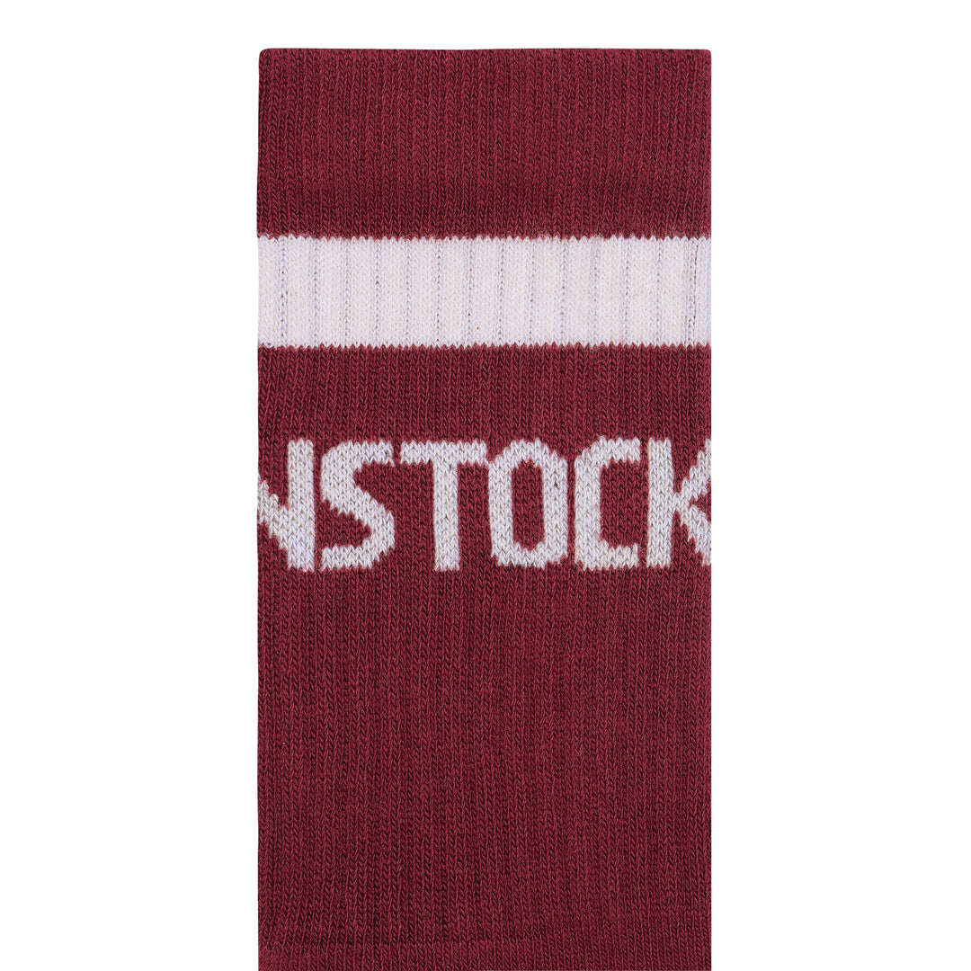 birkenstock cotton crew stripe socks | zinfandel/eggshell
