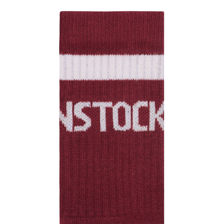 birkenstock cotton crew stripe socks | zinfandel/eggshell