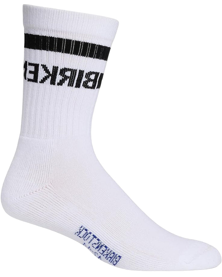 birkenstock cotton crew stripe socks | white/black