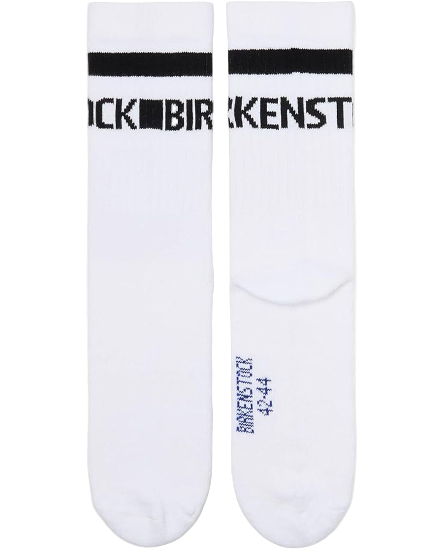 birkenstock cotton crew stripe socks | white/black