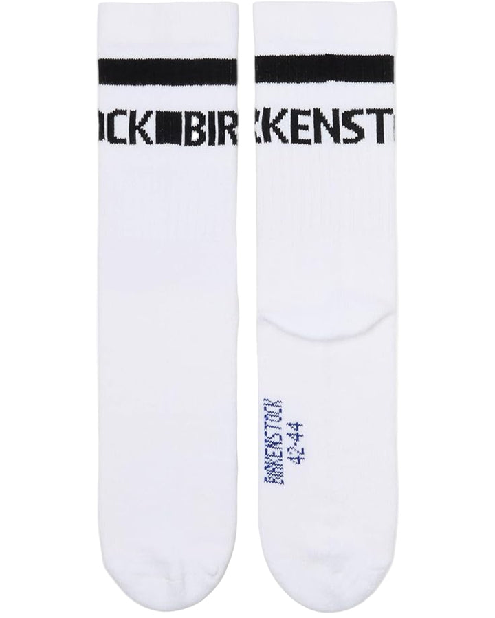 birkenstock cotton crew stripe socks | white/black