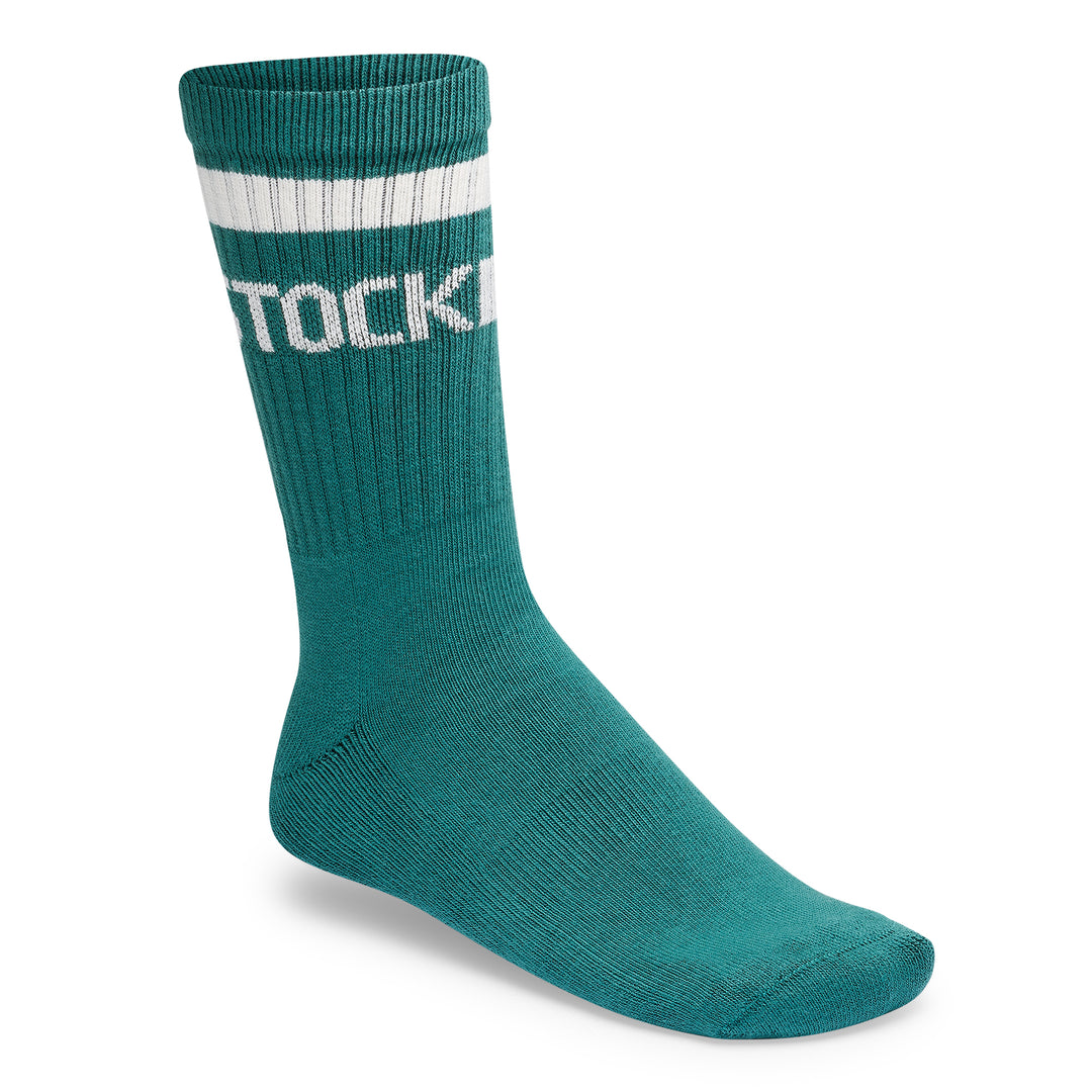 birkenstock cotton tennis socks | vintage green/eggshell
