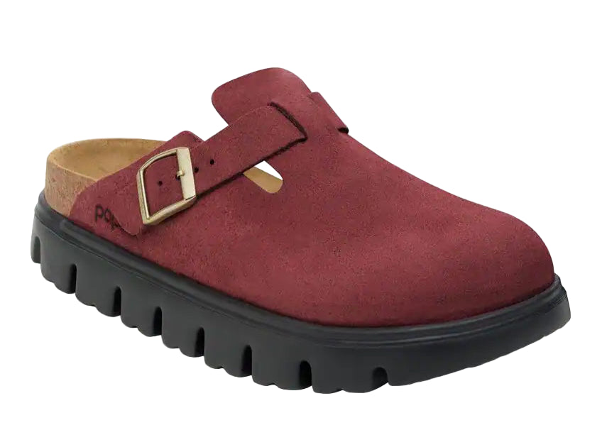 birkenstock boston chunky suede leather | zinfandel