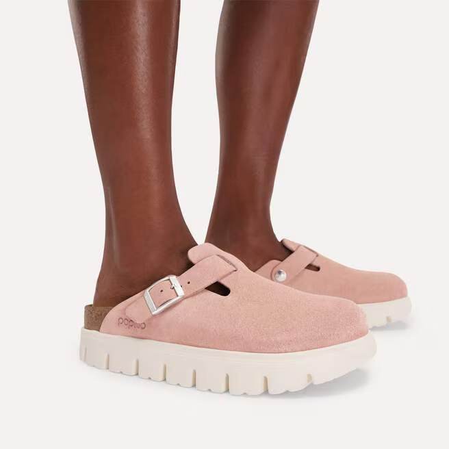 birkenstock boston chunky women's | pink clay