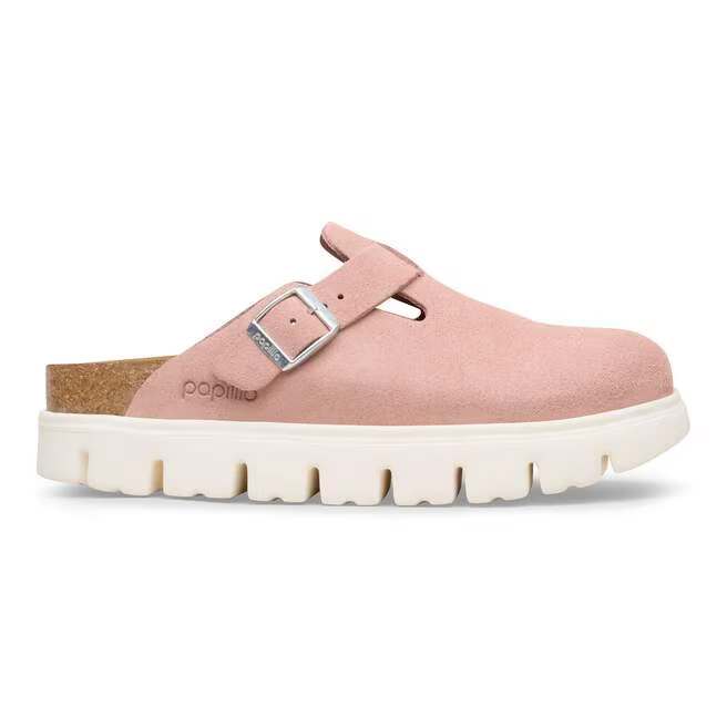 birkenstock boston chunky women's | pink clay