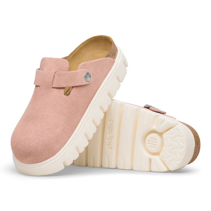 birkenstock boston chunky women's | pink clay