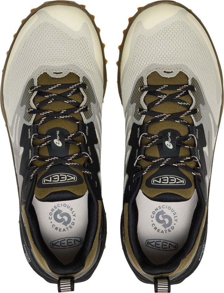 keen zionic nxt waterproof hiking men's | abbey stone/dark olive