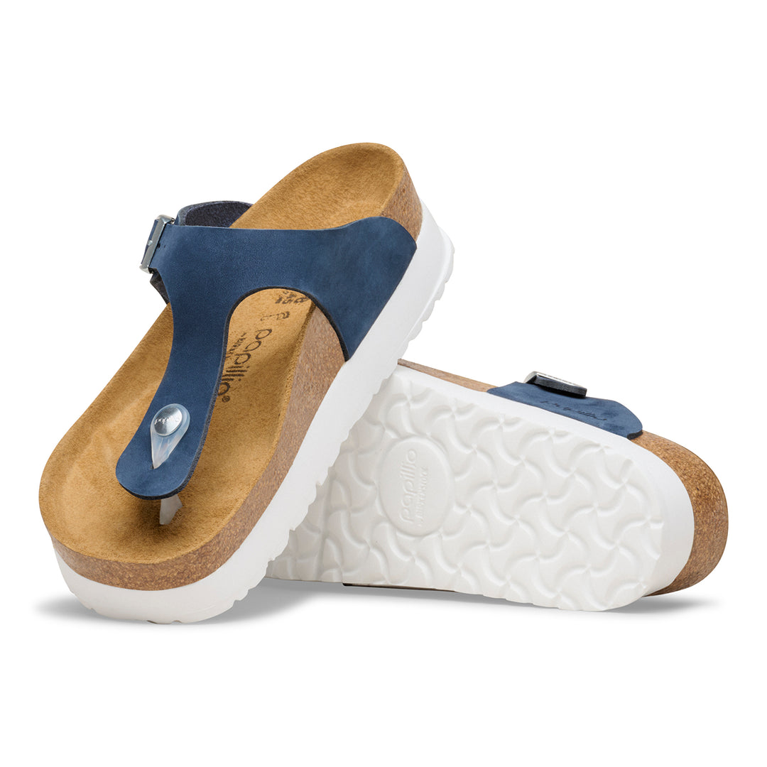 birkenstock gizeh flex platform women's | new navy
