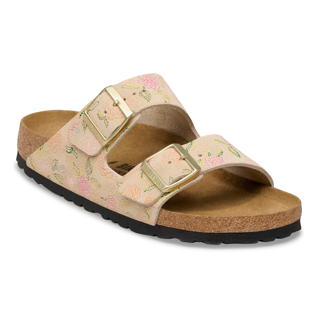 birkenstock arizona women's | flowers sandcastle