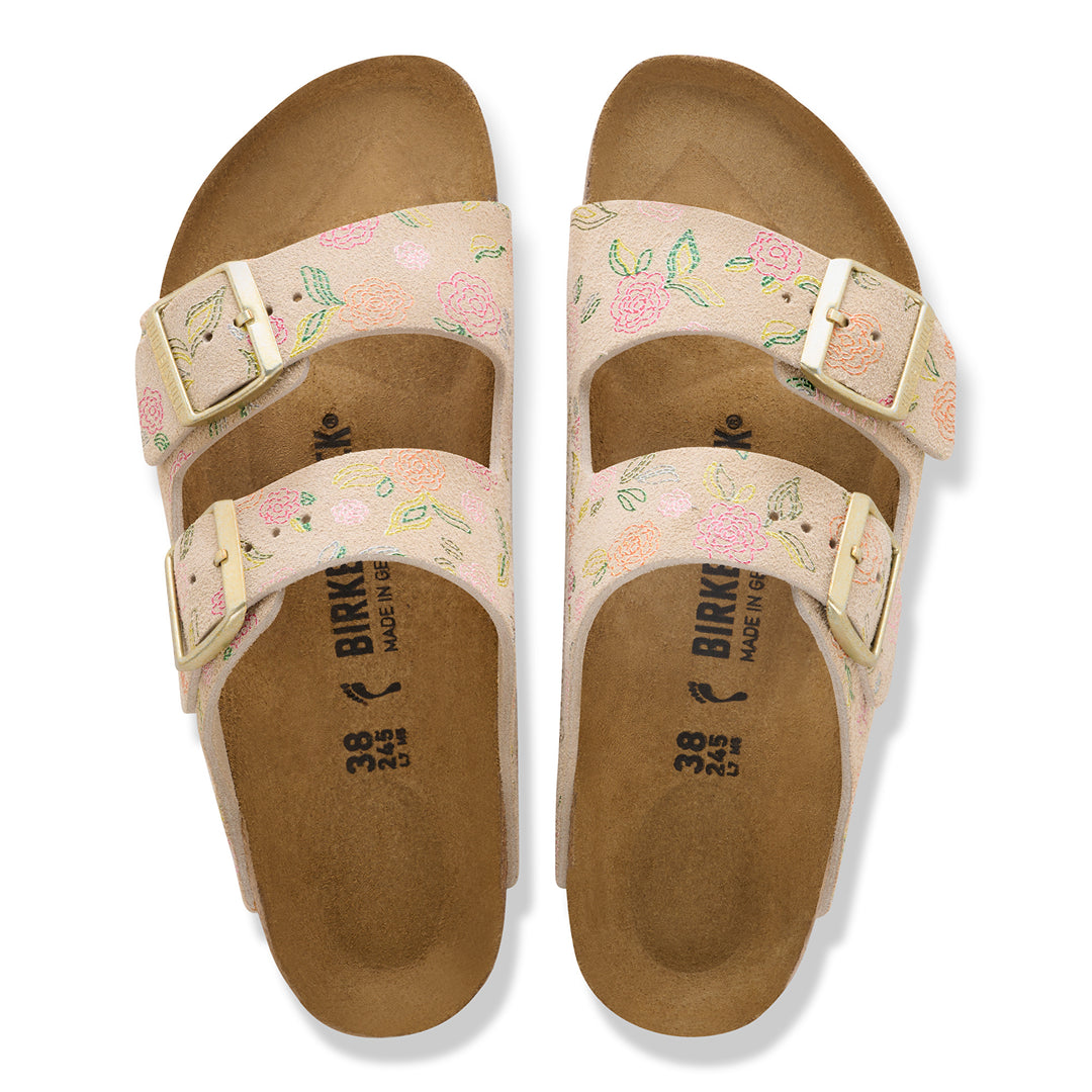 birkenstock arizona women's | flowers sandcastle