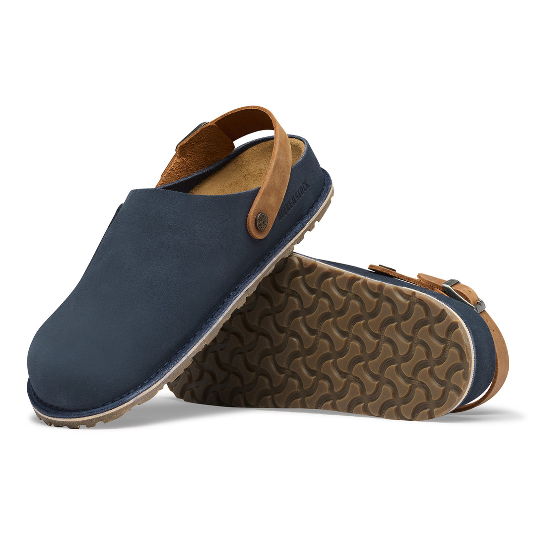 birkenstock lutry premium | navy cognac