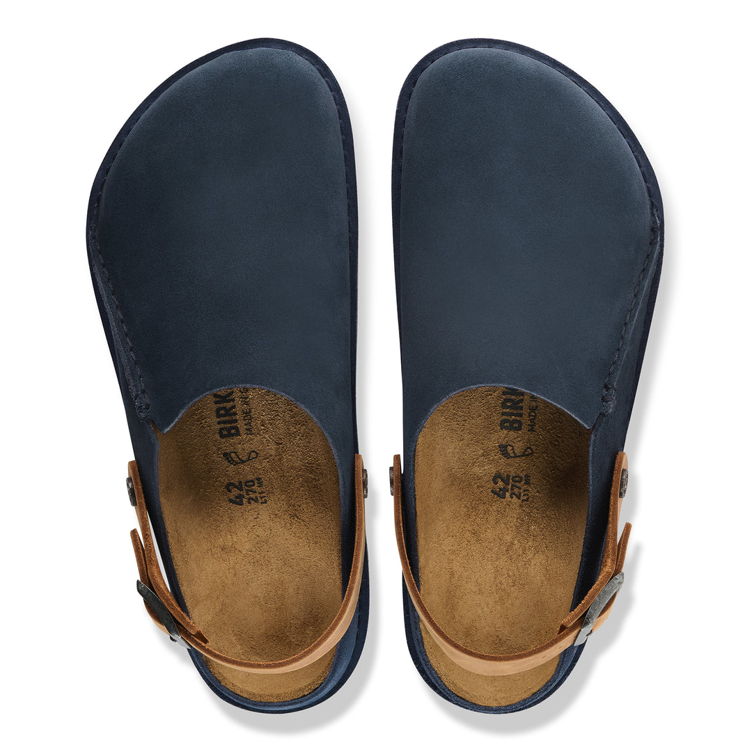 birkenstock lutry premium | navy cognac