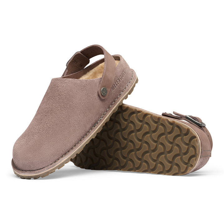 birkenstock lutry shearling women's | faded purple
