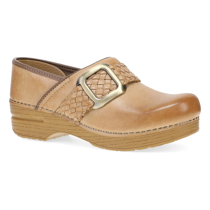 dansko pro braided clog women's | honey distressed
