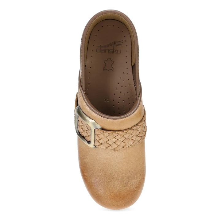 dansko pro braided clog women's | honey distressed