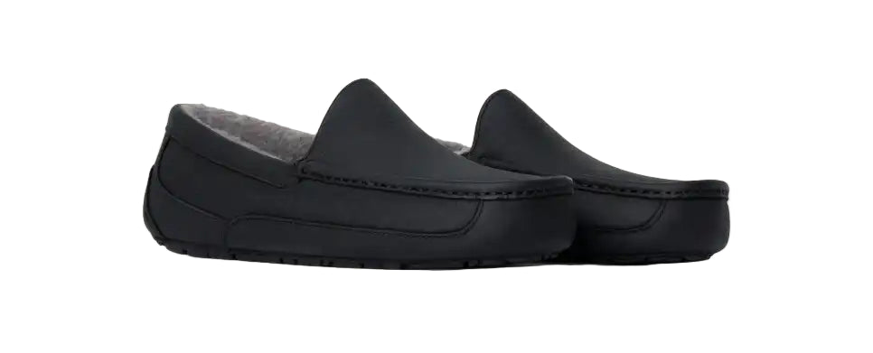 ugg ascot matte leather men's | black