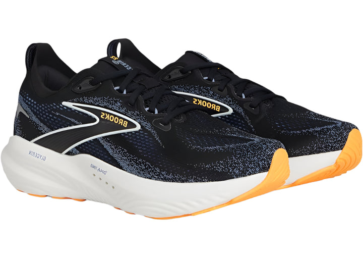 brooks glycerin 22 wide men's | black/country blue/orange pop