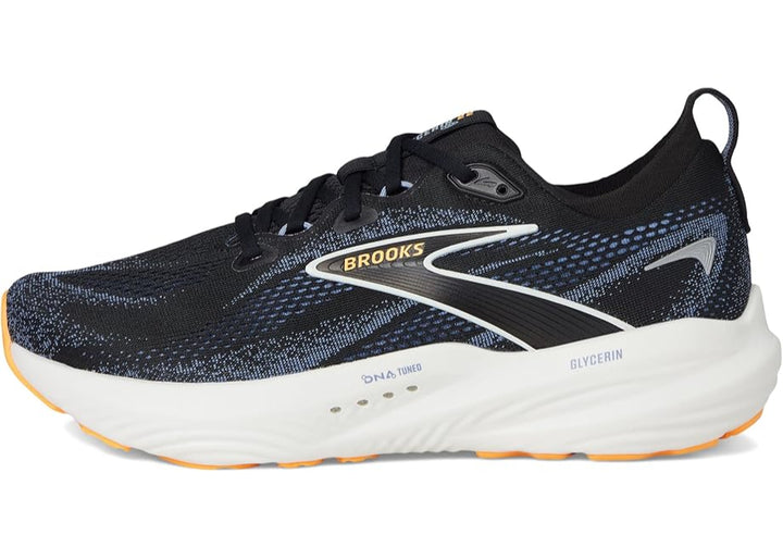 brooks glycerin 22 wide men's | black/country blue/orange pop