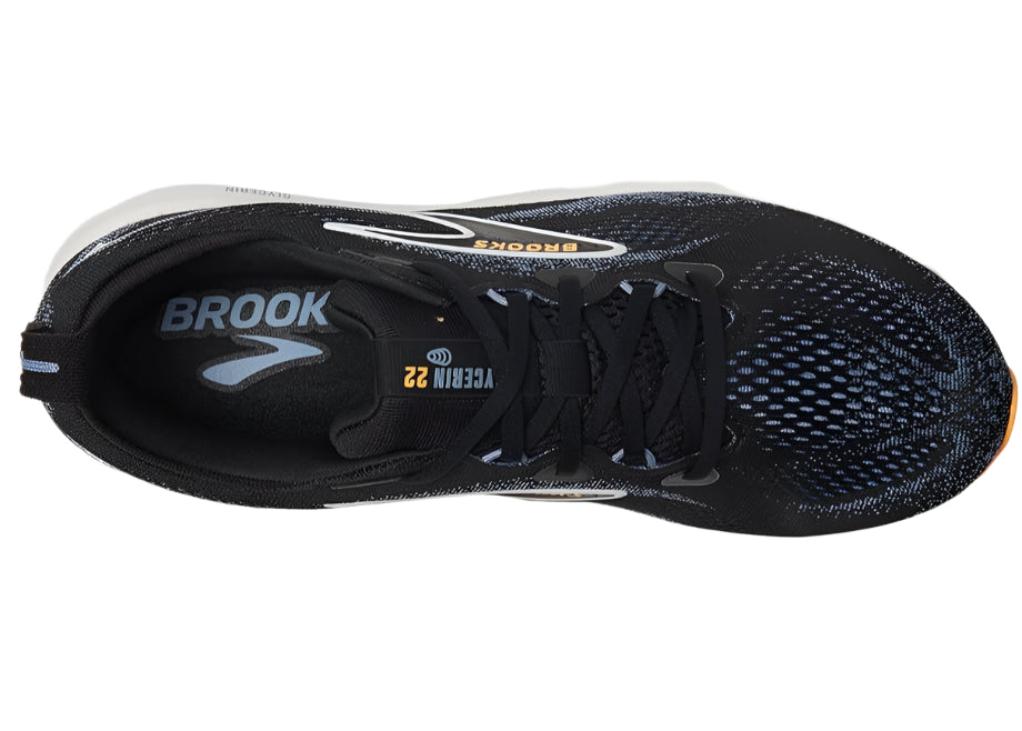 brooks glycerin 22 wide men's | black/country blue/orange pop